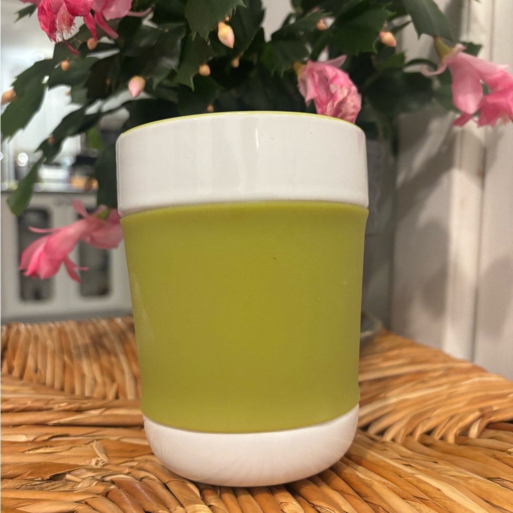 Green and White PC Brand Ceramic Mug (Or Use as a Planter)